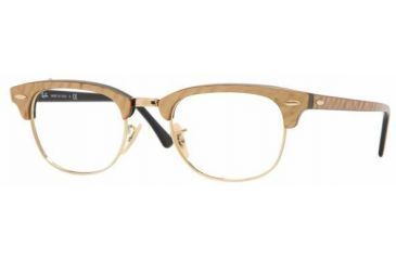 Image of Ray-Ban RX5154 Progressive Eyeglasses - Top Brown On Black Demo Lens Frame / 49 mm Prescription Lenses, 2375-4921