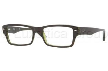 Image of Ray-Ban RX5254 Progressive Prescription Eyeglasses 2383-5218 - Top Havana On Green Transparent Frame