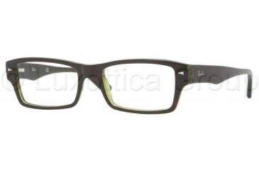 Image of Ray-Ban RX5254 Progressive Prescription Eyeglasses 2383-5218 - Top Havana On Green Transparent Frame