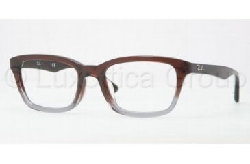 Image of Ray-Ban RX5267F Single Vision Prescription Eyeglasses 5055-5319 - Brown Gradient / Grey Frame, Demo Lens Lenses