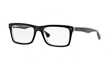 Image of Ray-Ban RX5287 Single Vision Prescription Eyeglasses 2034-54 - Top Black On Transparent Frame