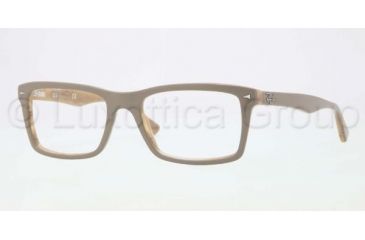 Image of Ray-Ban RX5287 Single Vision Prescription Eyeglasses 5177-5418 - Top Beige/Variegated Brown Frame, Demo Lens Lenses