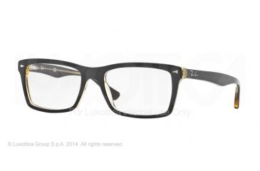 Image of Ray-Ban RX5287 Single Vision Prescription Eyeglasses 5373-54 - Top Brown On Trasparent Yellow Frame