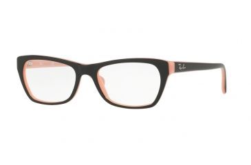 Image of Ray-Ban RX5298 Single Vision Prescription Eyeglasses 5024-51 - Top Black On Pink Frame