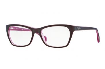 Image of Ray-Ban RX5298 Single Vision Prescription Eyeglasses 5386-51 - Top Matte Brown On Opal Pink Frame