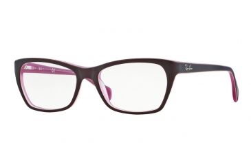 Image of Ray-Ban RX5298 Single Vision Prescription Eyeglasses 5386-53 - Top Matte Brown On Opal Pink Frame