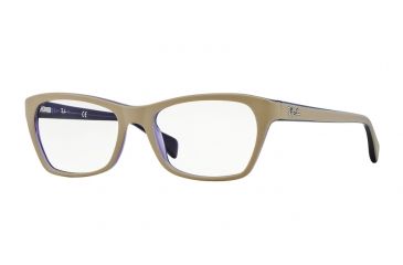 Image of Ray-Ban RX5298 Single Vision Prescription Eyeglasses 5387-55 - Top Matte Beige On Trasp Viole Frame
