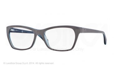 Image of Ray-Ban RX5298 Single Vision Prescription Eyeglasses 5389-53 - Top Matte Grey On Trasp Oil Frame