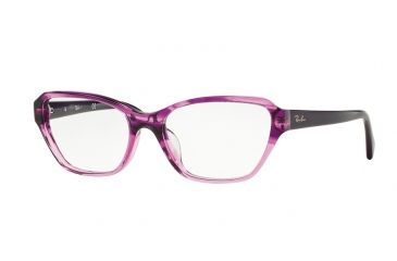 Image of Ray-Ban RX5341F Progressive Prescription Eyeglasses 5570-55 - Striped Gradient Violet Frame