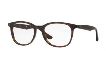 Image of Ray-Ban RX5356 Single Vision Prescription Eyeglasses 2012-52 - Shiny Havana Frame