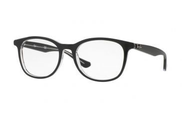 Image of Ray-Ban RX5356 Single Vision Prescription Eyeglasses 2034-52 - Top Black On Transparent Frame