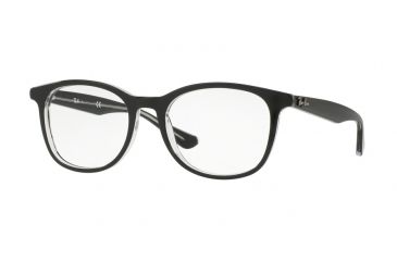 Image of Ray-Ban RX5356 Single Vision Prescription Eyeglasses 2034-54 - Top Black On Transparent Frame