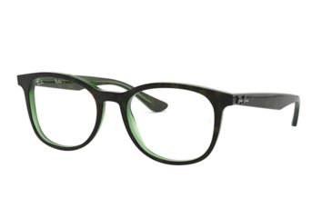 Image of Ray-Ban RX5356 Single Vision Prescription Eyeglasses, 54mm, Tortoise/Green, RX5356-2383-54-SV