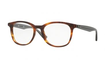 Image of Ray-Ban RX5356 Single Vision Prescription Eyeglasses 5607-52 - Shiny Havana Frame