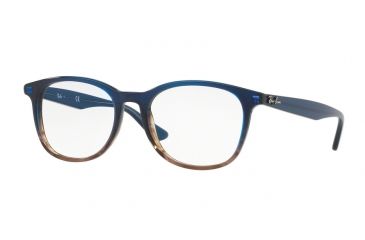 Image of Ray-Ban RX5356 Single Vision Prescription Eyeglasses 5765-54 - Gradient Blue On Stripped Grey Frame
