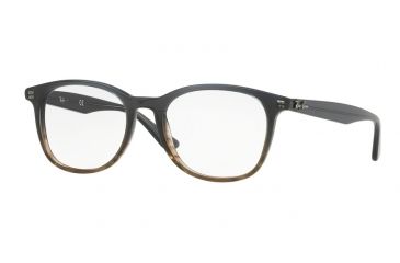 Image of Ray-Ban RX5356 Single Vision Prescription Eyeglasses 5766-54 - Gradient Grey On Stripped Grey Frame
