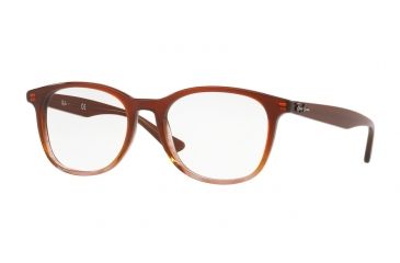 Image of Ray-Ban RX5356 Single Vision Prescription Eyeglasses 5767-54 - Brown On Stripped Brown Frame