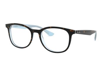 Image of Ray-Ban RX5356 Single Vision Prescription Eyeglasses, 54mm, Tortoise/Light Blue, RX5356-5883-54-SV