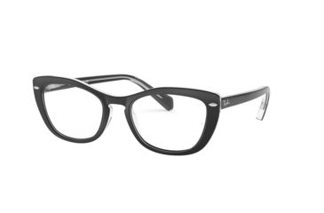 Image of Ray-Ban RX5366 Prescription Eyeglasses, 52mm, Top Black On Transparent, RX5366-2034-52-SV