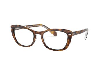 Image of Ray-Ban RX5366 Prescription Eyeglasses, 52mm, Top Havana On Transparent, RX5366-5082-52-SV