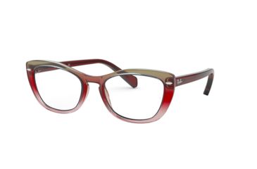 Image of Ray-Ban RX5366 Prescription Eyeglasses, 52mm, Tri Gradient Bordeaux/Grey/Pink, RX5366-5835-52-SV