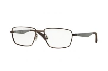 Image of Ray-Ban RX6334 Progressive Prescription Eyeglasses 2511-53 - Shiny Dark Brown Frame