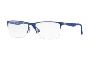Image of Ray-Ban RX6335 Bifocal Prescription Eyeglasses 2889-56 - Gunmetal On Top Eleccrtic Blue Frame