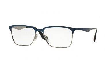 Image of Ray-Ban RX6344 Bifocal Prescription Eyeglasses 2863-54 - Top Brushed Dark Blue On Gunme Frame