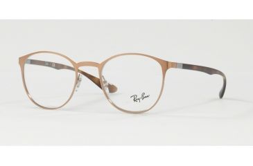Image of Ray-Ban RX6355 Single Vision Prescription Eyeglasses 2732-50 - Brushed Light Brown Frame