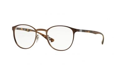 Image of Ray-Ban RX6355 Single Vision Prescription Eyeglasses 2758-50 - Dark Matte Brown Frame