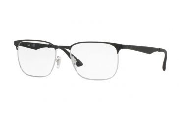 Image of Ray-Ban RX6363 Single Vision Prescription Eyeglasses 2861-52 - Silver Top On Black Frame