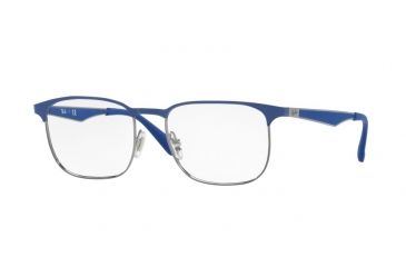 Image of Ray-Ban RX6363 Single Vision Prescription Eyeglasses 2889-52 - Gunmetal Top On Elecrtic Blue Frame