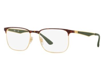 Image of Ray-Ban RX6363 Single Vision Prescription Eyeglasses, 54mm, Gold Top Matte Havana, RX6363-3019-54-SV