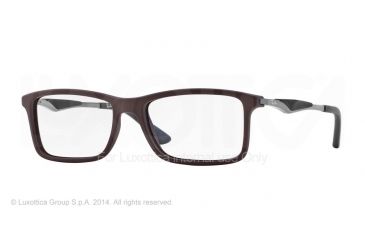 Image of Ray-Ban RX7023 Eyeglass Frames 5258-53 - Top Brown On Matte Black Frame