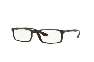 Image of Ray-Ban RX7035 Single Vision Prescription Eyeglasses 5434-54 - Shiny Dark Brown Frame