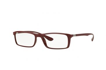 Image of Ray-Ban RX7035 Single Vision Prescription Eyeglasses 5435-54 - Shiny Amatanth Frame