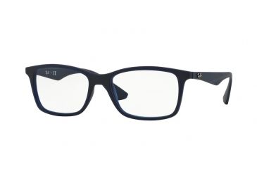 Image of Ray-Ban RX7047 Eyeglass Frames 5450-56 - Matte Trasp Blue Frame