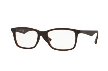 Image of Ray-Ban RX7047 Eyeglass Frames 5451-56 - Matte Trasp Brown Frame