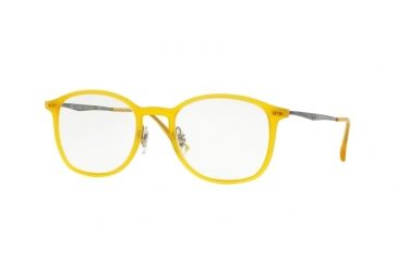 Image of Ray-Ban RX7051 Single Vision Prescription Eyeglasses 5519-47 - Opal Matte Yellow Frame