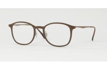 Image of Ray-Ban RX7051 Single Vision Prescription Eyeglasses 5688-47 - Matte Brown Frame