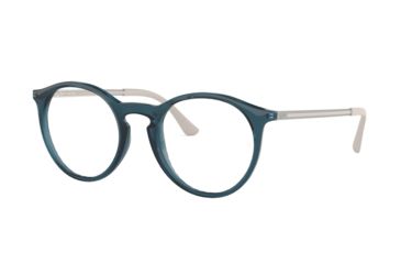 Image of Ray-Ban RX7132F Progressive Prescription Eyeglasses 5721-52 - Trasparent Blue Frame