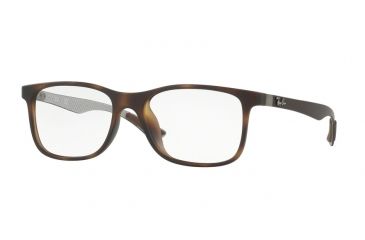 Image of Ray-Ban RX8903F Single Vision Prescription Eyeglasses 5200-55 - Matte Havana Frame