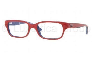 Image of Ray-Ban RY1527 Eyeglass Frames 3577-4515 - Top Red on Blue Frame, Demo Lens Lenses