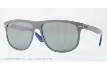 Image of Ray-Ban Sunglasses RB4147 604140-56 - Top Light Grey On Light Blue Frame, Grey Mirror Lenses