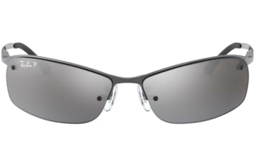 Image of Ray-Ban Top Bar Sunglasses RB3183 004-82-6315 - Gunmetal Frame / Polarized Gray Mirror Silver Grad. Lenses