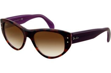 Image of Ray-Ban VAGABOND RB4152 Progressive Prescription Sunglasses RB4152-106651-5317 - Lens Diameter: 53 mm, Frame Color: Top Violet Gradient Havana