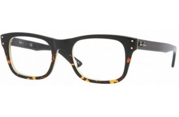Image of Ray-Ban RX5227 Progressive Prescription Eyeglasses 5028-5200 - Black Gradient Havana / Yellow Frame