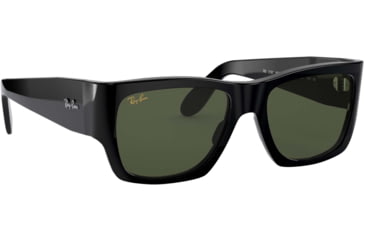 Image of Ray-Ban Wayfarer Nomad RB2187 Sunglasses, Black, G-15 Green, 54, RB2187-901-31-54