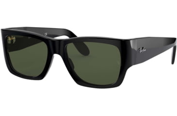 Image of Ray-Ban Wayfarer Nomad RB2187 Sunglasses, Black, G-15 Green, 54, RB2187-901-31-54