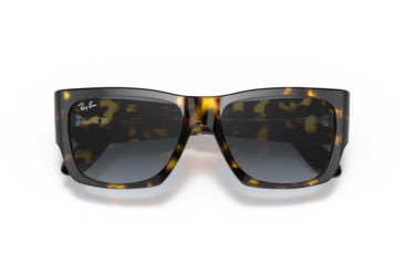 Image of Ray-Ban Wayfarer Nomad RB2187 Sunglasses, Light Blue Gradient Grey Lenses, Yellow Havana, 54, RB2187-133286-54